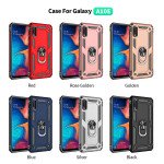 Wholesale Samsung Galaxy A10e Tech Armor Ring Grip Case with Metal Plate (Rose Gold)